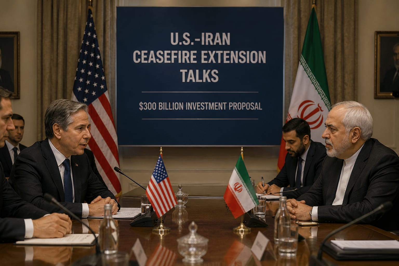 US and Iran officials in diplomatic ceasefire extension talks amit $300 billion investment proposal