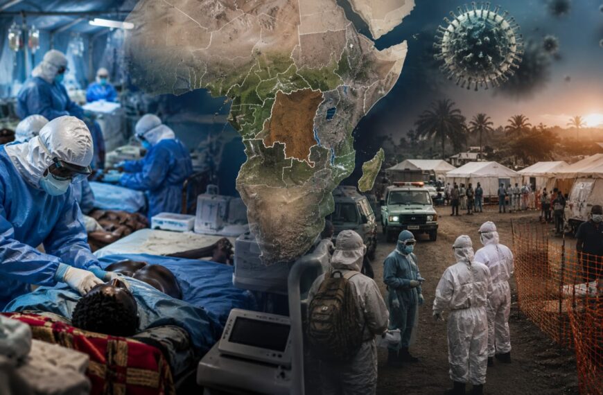 Global health emergency response with medical team sin protective equipment