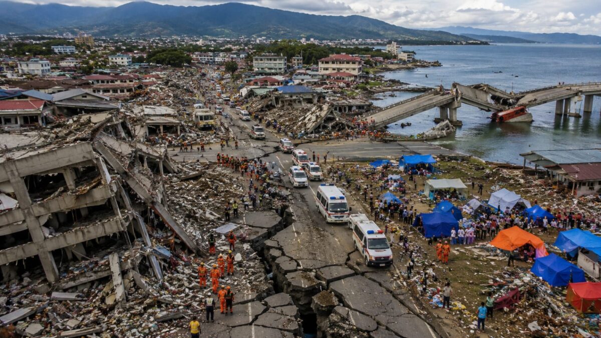 Emergency response after a powerful earthquake in southern philippines