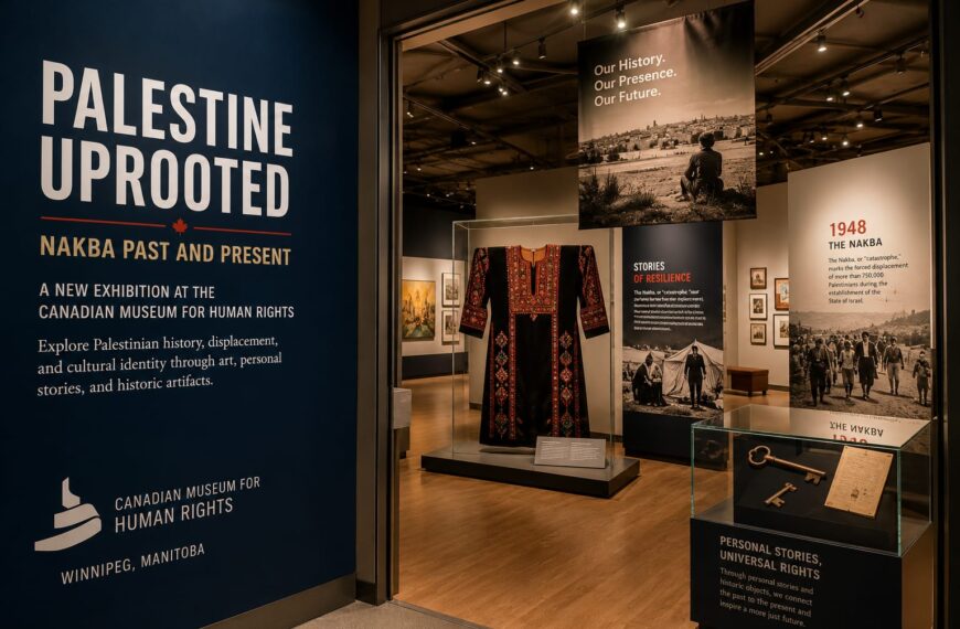 Palestine Uprooted exhibition at the Canandian Museum for Human Rights Showcasing Palestinian history and culture