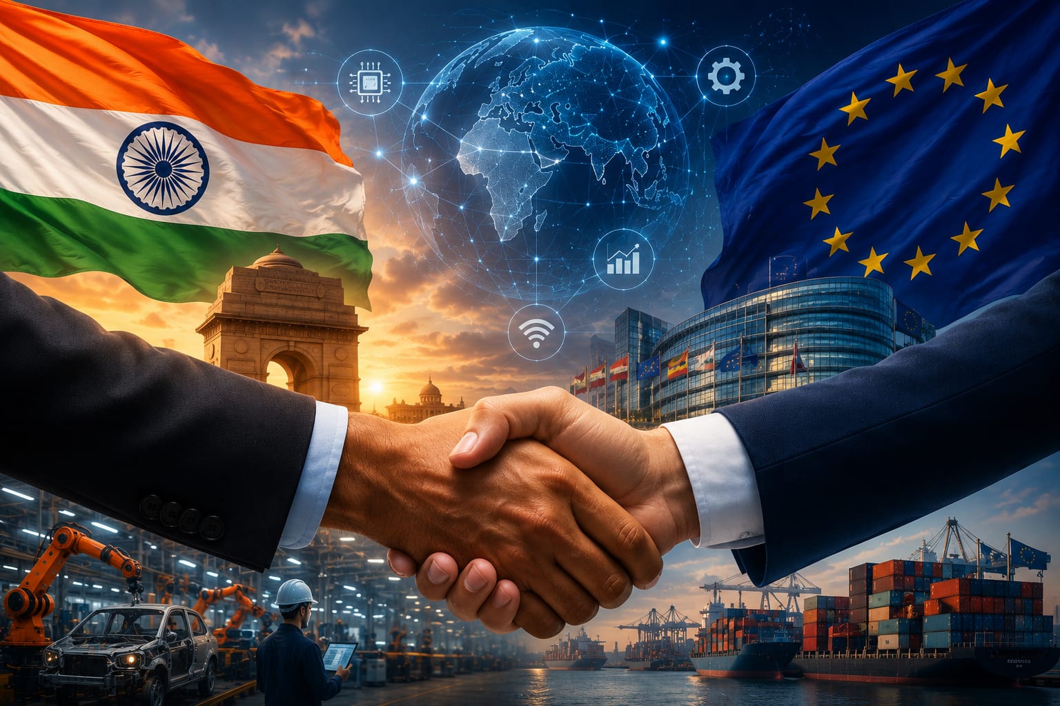 India and European Union strengthen technology and trade partnership through strategic cooperation and business collaboration.