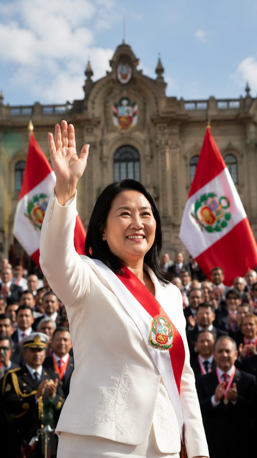 Keiko Fujimori taking oath as President of Peru