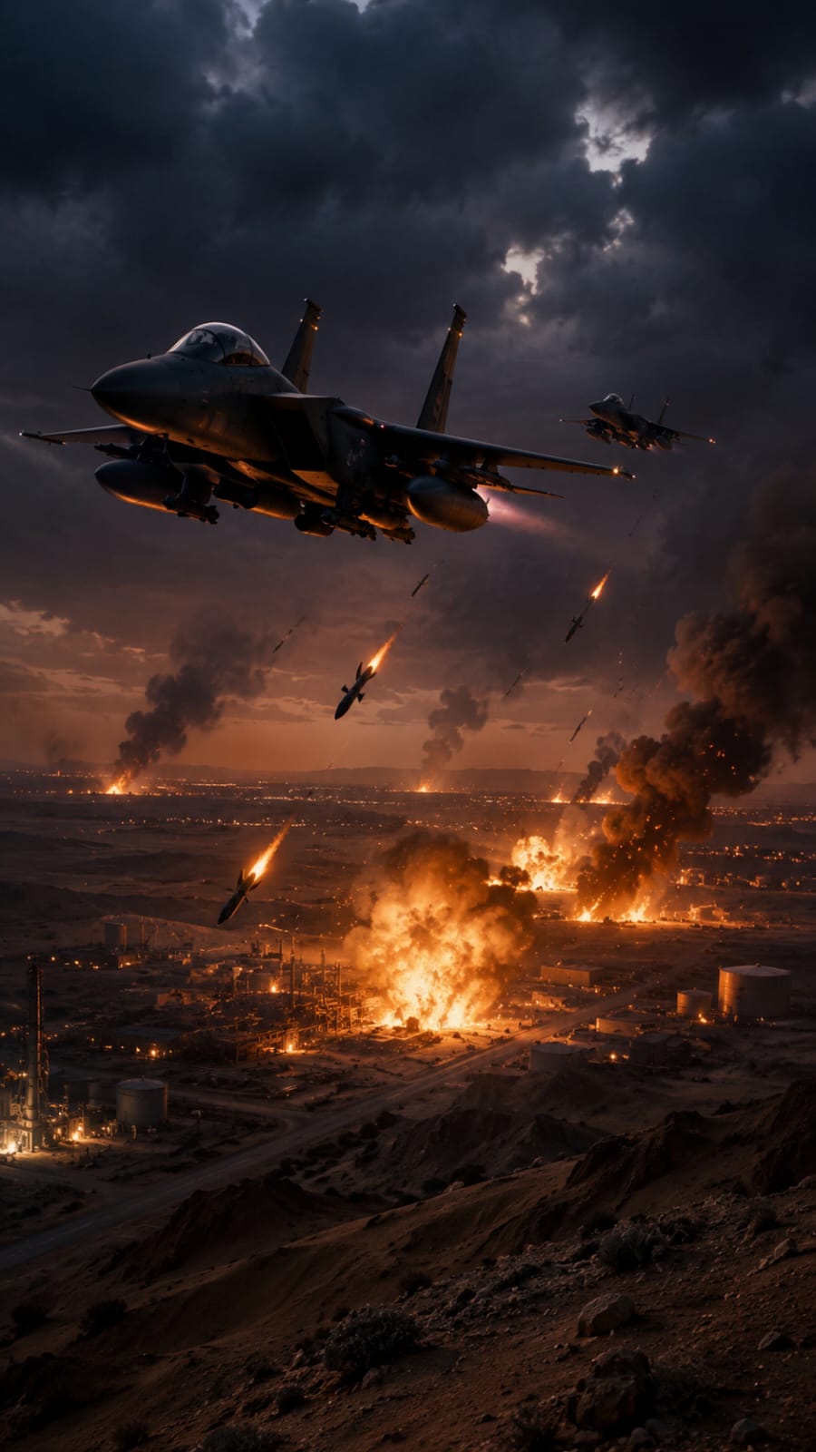 U.S and Saudi Arabia fighter jets conducting airstrikes on Iran-backed militia targets in Iraq.